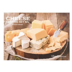 Acacia Wood 5 Piece Cheese Knife Set