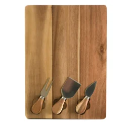 Acacia Wood Cheese Knife Set & Board