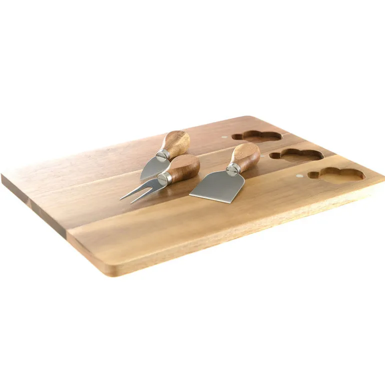 Acacia Wood Cheese Knife Set & Board