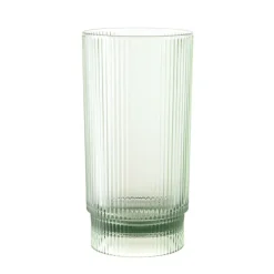 Acrylic Green Ribbed Hi Ball Glass
