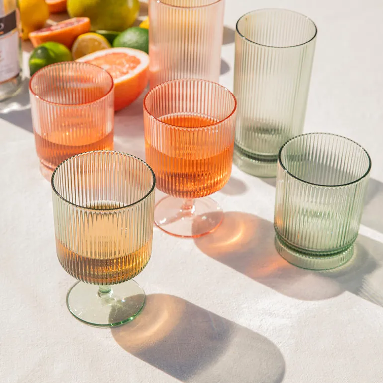 Acrylic Green Ribbed Tumbler