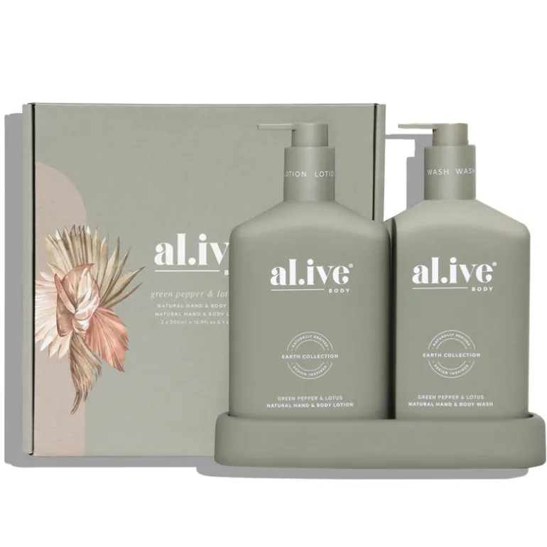 al.ive Body Green Pepper & Lotus Wash & Lotion Duo