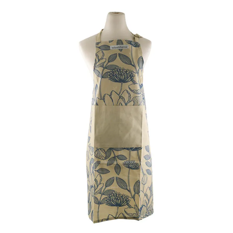 Apron Blue Lotus Print