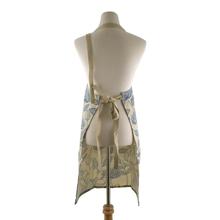 Apron Blue Lotus Print
