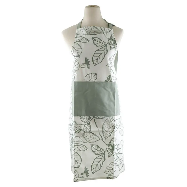 Apron Green Leaf Print