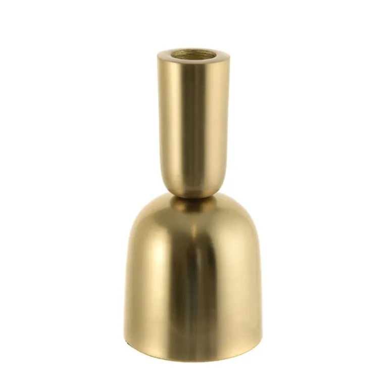 Bell Shapped Taper Candle Holder Brushed Gold