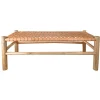 BENCH Wood with Leather Weave 110x45cm