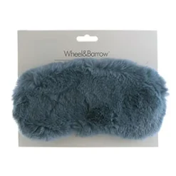 Blue Rain Faux Rabbit Fur Eye Mask with Satin Back