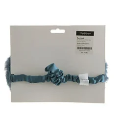 Blue Rain Faux Rabbit Fur Eye Mask with Satin Back