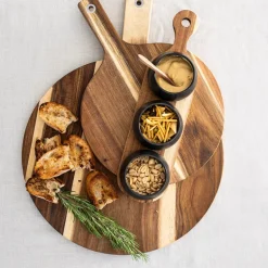 Board Round Acacia with Paddle 40cm