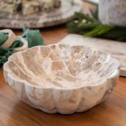 Bowl Fluted Chocolate Marble