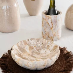 Bowl Fluted Chocolate Marble