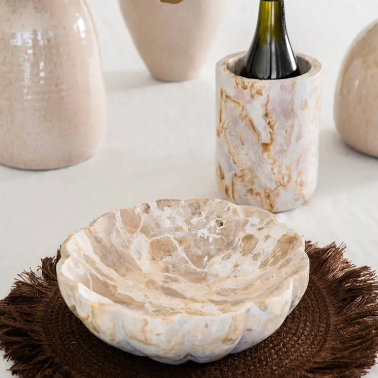 Bowl Fluted Chocolate Marble