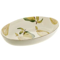 BOWL Oval Ceramic Pears 35x24cm