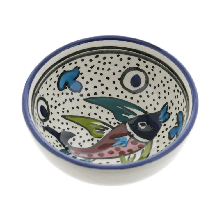 BOWL Round Fish Red/Blue/Green 10cm