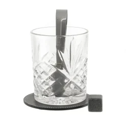 Boxed Whiskey Set - Glasses with Coasters & Ice Stones