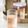 Brass Stirrer with Pink Resin