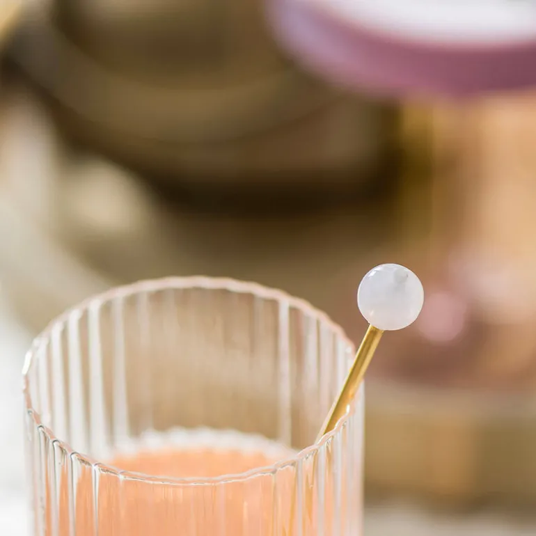 Brass Stirrer with Pink Resin
