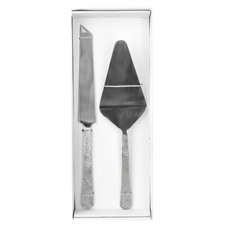 Cake Server Beaten Stainless Steel Silver