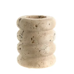 Candle Holder Beige Travertine 10cm