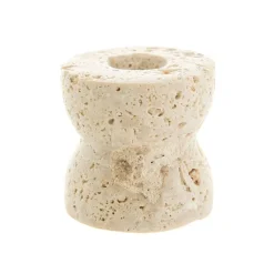 Candle Holder Beige Travertine 6cm