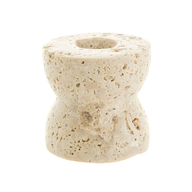 Candle Holder Beige Travertine 6cm