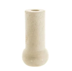 Candle Holder Beige Travertine 14cm