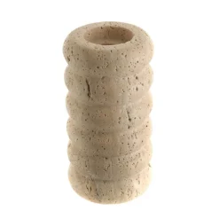 Candle Holder Beige Travertine 15cm