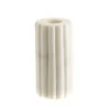 Candle Holder Ribbed White Marble 10cm