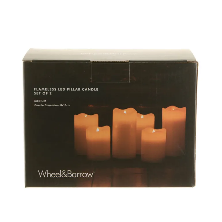 CANDLE Pillar Flameless LED 7.5x13cm SET/2