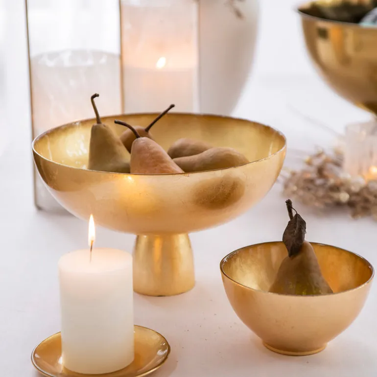 Candle Plate Gold Leaf