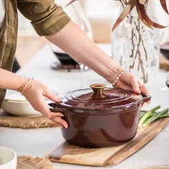 Casserole Pot Cast Iron Chocolate 4.6L