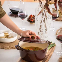 Casserole Pot Cast Iron Chocolate 4.6L