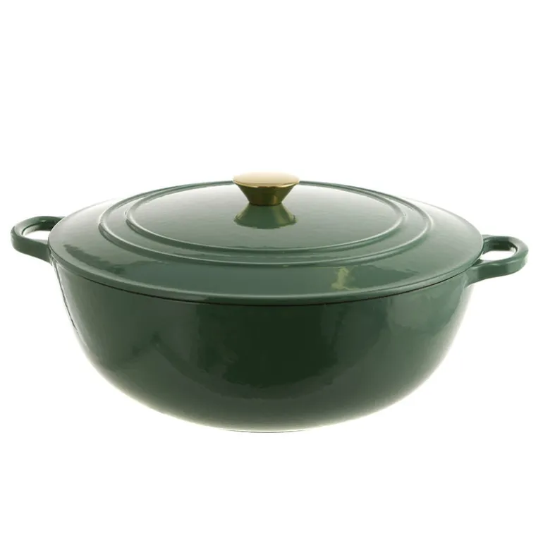 Casserole Pot Cast Iron Green 7L