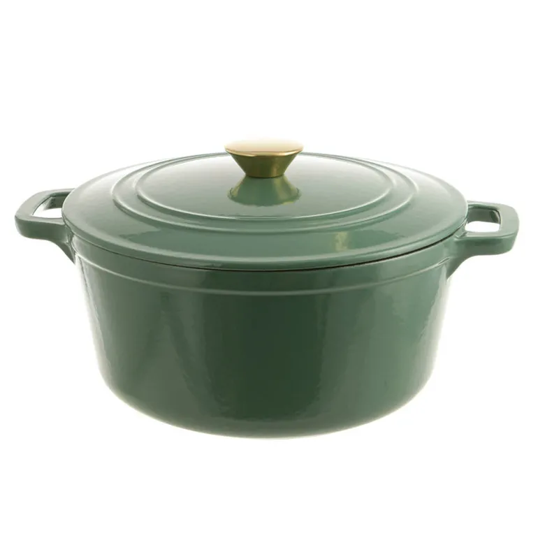 Casserole Pot Cast Iron Green 4.6L