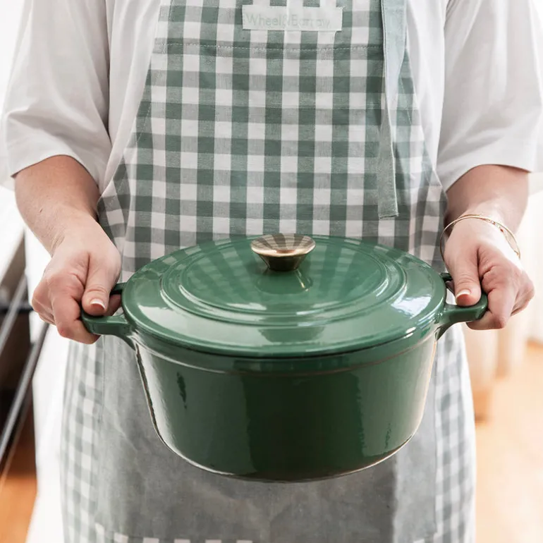 Casserole Pot Cast Iron Green 4.6L