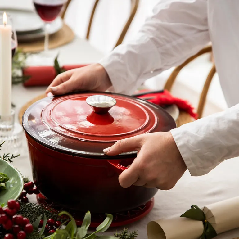 Cast Iron Pot Red 7L