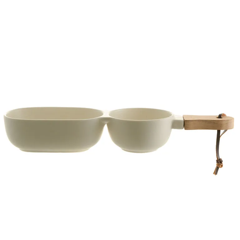 Ceramic Server Stick with Stone Wood Handle