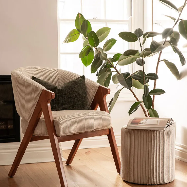 Chair Rocket Ribbed Beige Cream