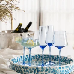 Champagne Flute Cornflower Blue