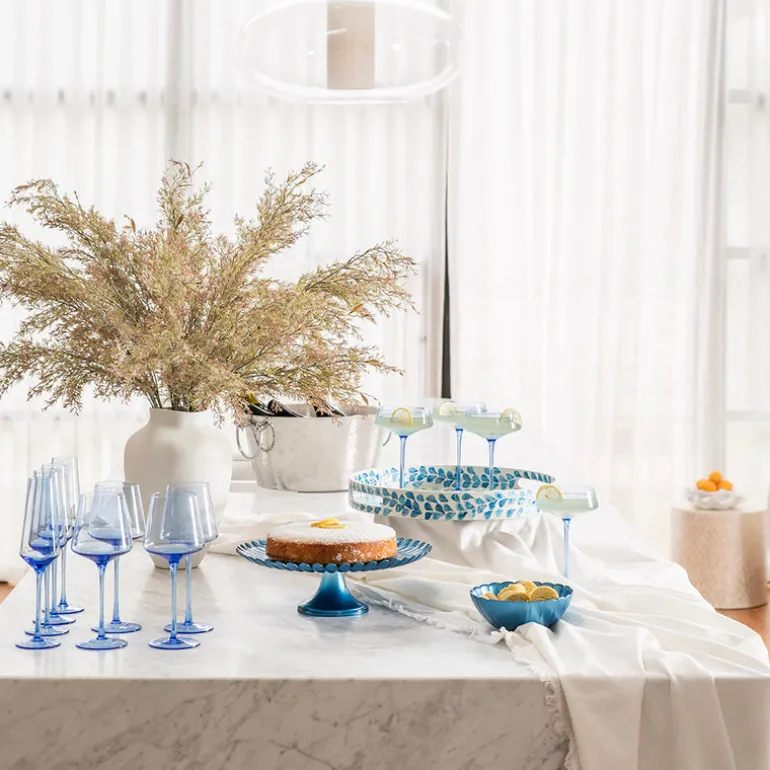 Champagne Flute Cornflower Blue
