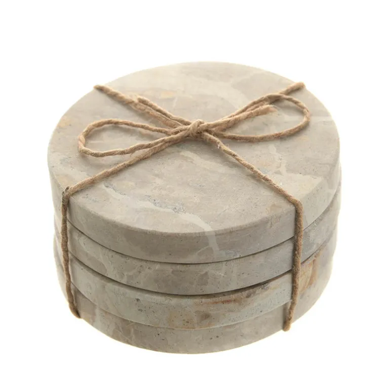 Chocolate Marble Round Coaster Set/4