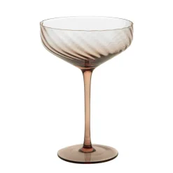 Chocolate Ribbed Swirl Coupe Glass
