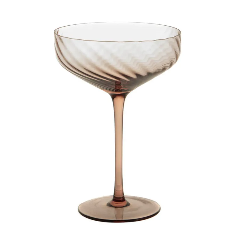 Chocolate Ribbed Swirl Coupe Glass