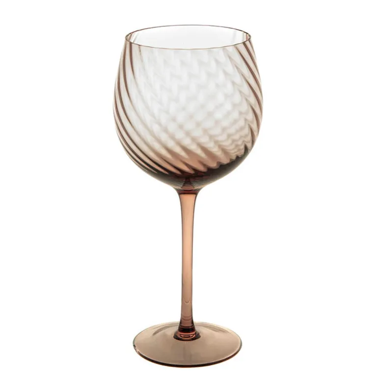 Chocolate Ribbed Swirl Wine Glass