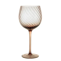 Chocolate Ribbed Swirl Wine Glass