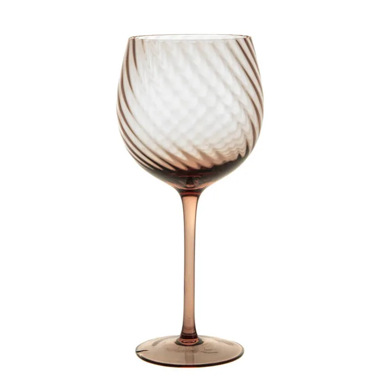 Chocolate Ribbed Swirl Wine Glass
