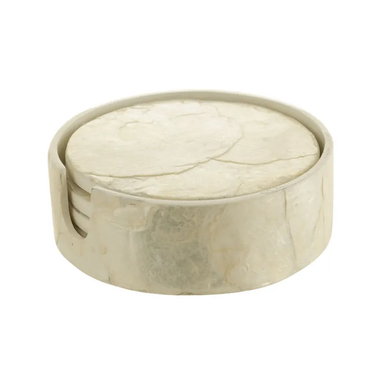 Coasers Round Capiz Pearl