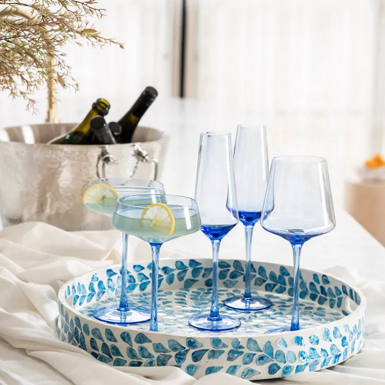 Coupe Glass Cornflower Blue