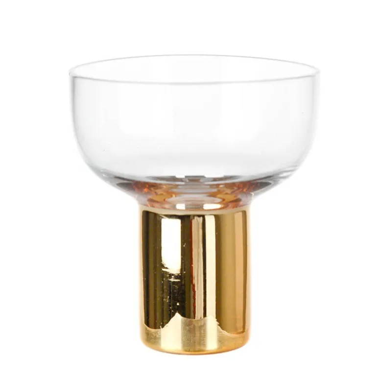 Coupe Glass Heavy Base Gold